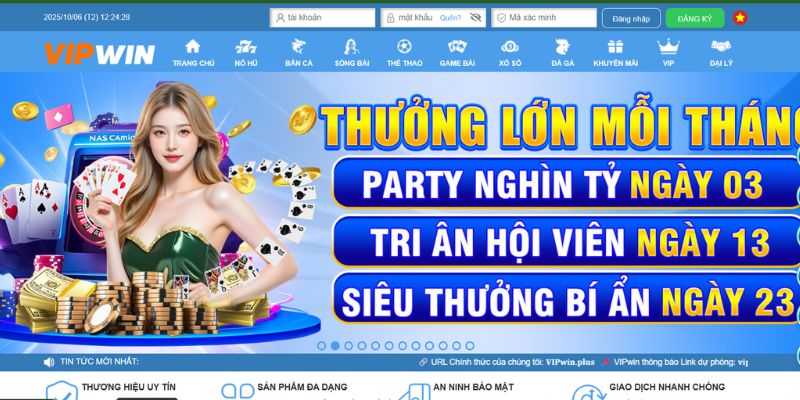Đầu tiên cần truy cập vào website của nhà cái VIPwin 
