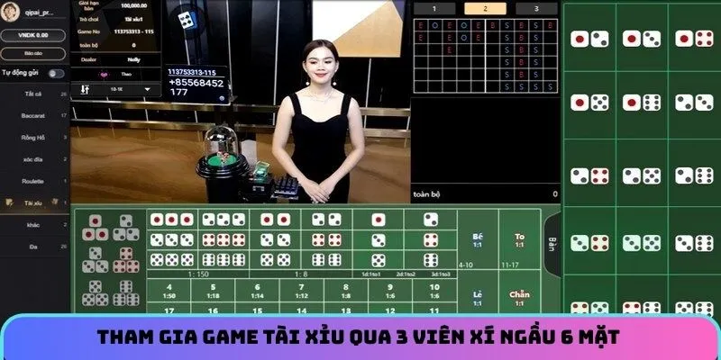 Tham gia game tài xỉu qua 3 viên xí ngầu 6 mặt 